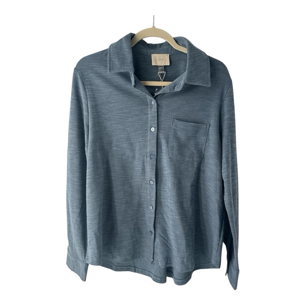 NWT Cupio Women’s Button Down Lagenlook Classic Comfy Essential Minimalistic‎